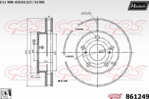 Maxtech 861249.0080 - Discofreno autozon.pro