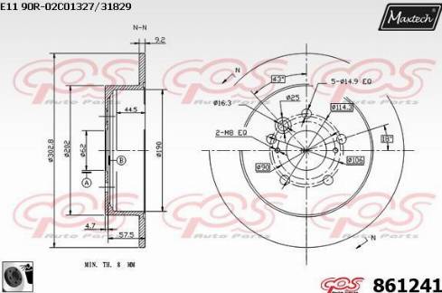 Maxtech 861241.0060 - Discofreno autozon.pro