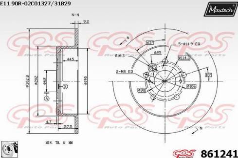 Maxtech 861241.0080 - Discofreno autozon.pro