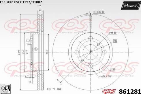 Maxtech 861281.0080 - Discofreno autozon.pro