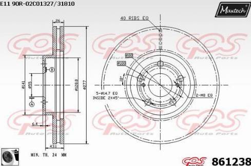 Maxtech 861238.0060 - Discofreno autozon.pro