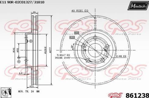 Maxtech 861238.0080 - Discofreno autozon.pro