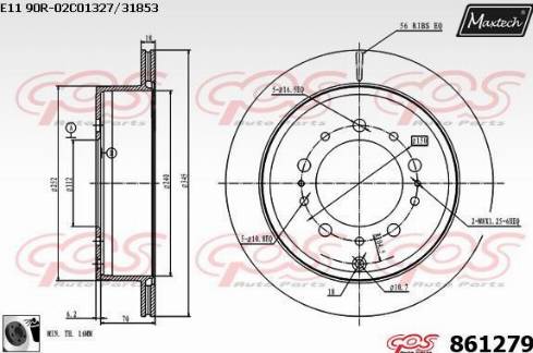 Maxtech 861279.0060 - Discofreno autozon.pro