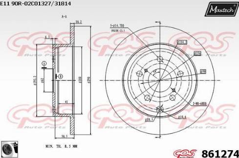 Maxtech 861274.0060 - Discofreno autozon.pro