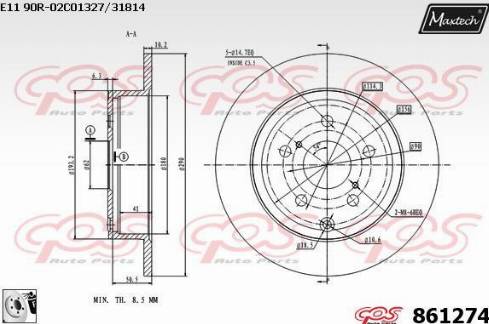 Maxtech 861274.0080 - Discofreno autozon.pro