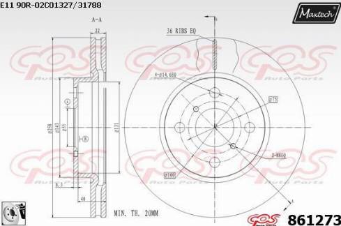 Maxtech 861273.0080 - Discofreno autozon.pro