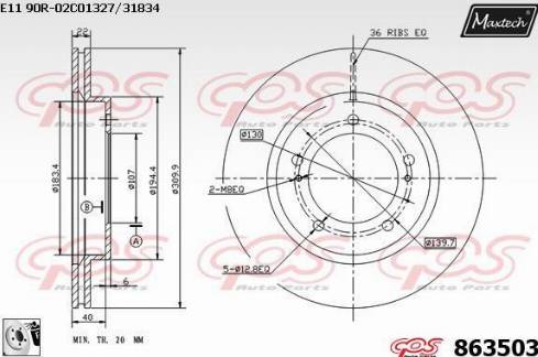 Maxtech 863503.0080 - Discofreno autozon.pro