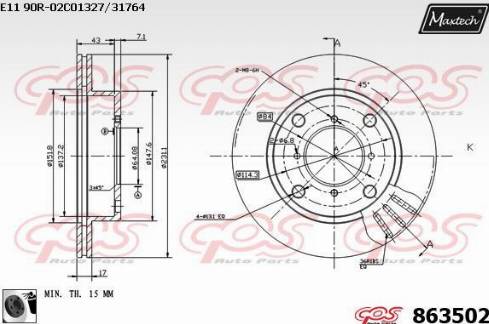 Maxtech 863502.0060 - Discofreno autozon.pro