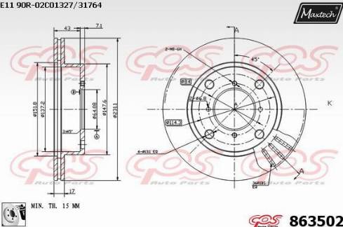 Maxtech 863502.0080 - Discofreno autozon.pro