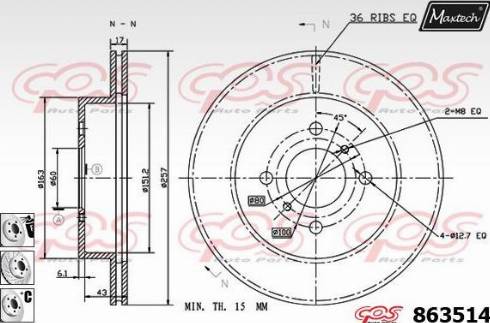 Maxtech 863514.6880 - Discofreno autozon.pro