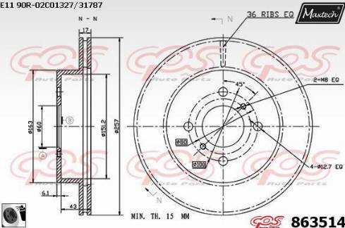 Maxtech 863514.0060 - Discofreno autozon.pro