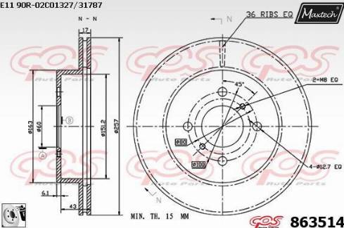 Maxtech 863514.0080 - Discofreno autozon.pro