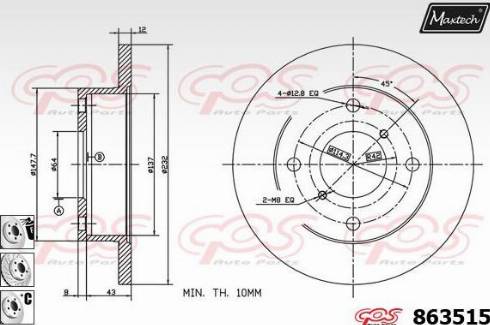 Maxtech 863515.6880 - Discofreno autozon.pro