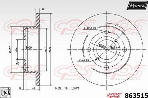 Maxtech 863515.0080 - Discofreno autozon.pro