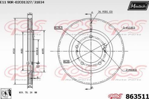 Maxtech 863511.0080 - Discofreno autozon.pro