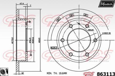 Maxtech 863113.0060 - Discofreno autozon.pro