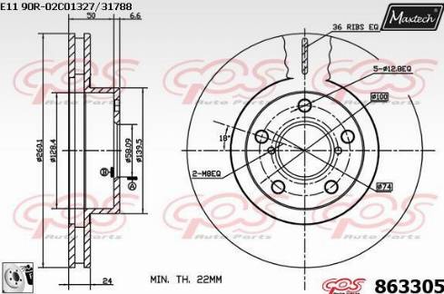 Maxtech 863305.0080 - Discofreno autozon.pro