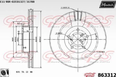 Maxtech 863312.0060 - Discofreno autozon.pro