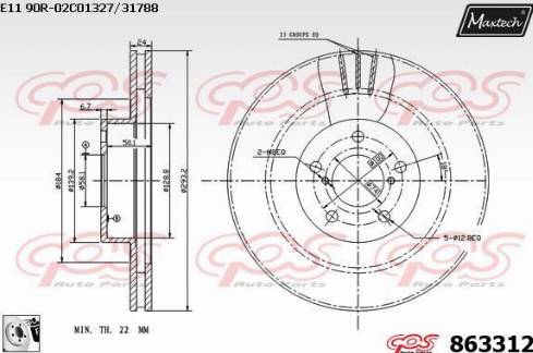 Maxtech 863312.0080 - Discofreno autozon.pro