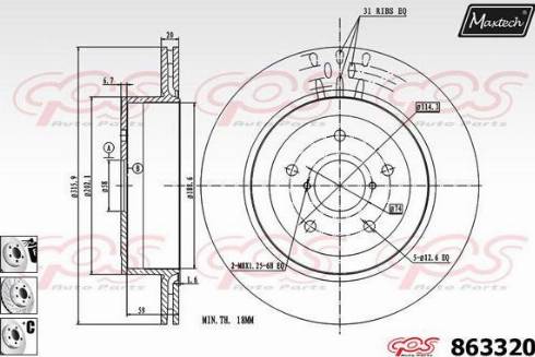 Maxtech 863320.6980 - Discofreno autozon.pro