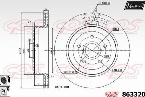 Maxtech 863320.6060 - Discofreno autozon.pro