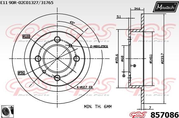 Maxtech 800106 - Bullone, Disco freno autozon.pro