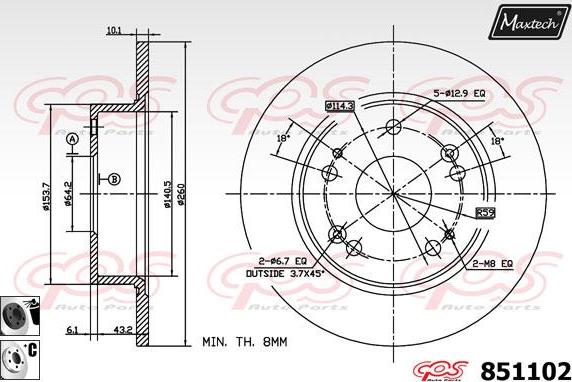 Maxtech 800108 - Bullone, Disco freno autozon.pro