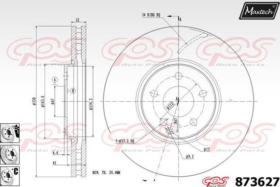 Maxtech 800104 - Bullone, Disco freno autozon.pro