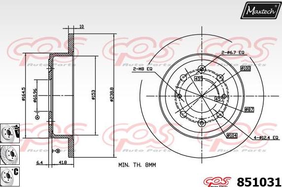 Maxtech 800102 - Bullone, Disco freno autozon.pro