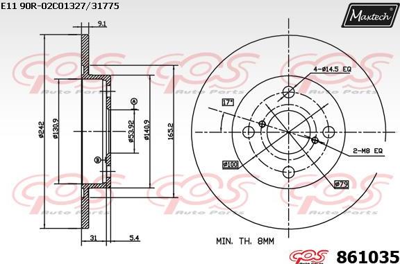 Maxtech 800112 - Bullone, Disco freno autozon.pro