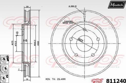 Maxtech 811240.6880 - Discofreno autozon.pro