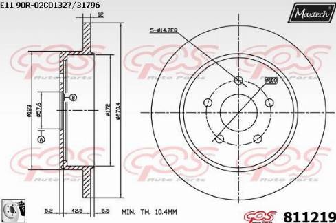 Maxtech 811219.0080 - Discofreno autozon.pro