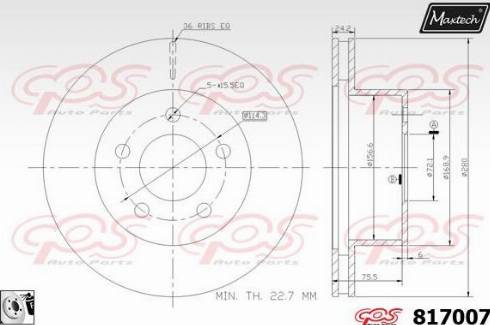 Maxtech 817007.A080 - Discofreno autozon.pro