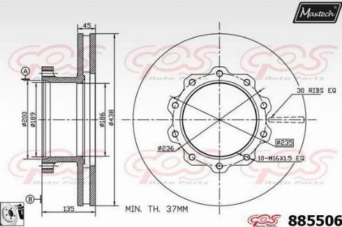 Maxtech 885506.0080 - Discofreno autozon.pro