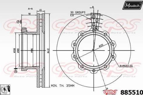 Maxtech 885510.0080 - Discofreno autozon.pro