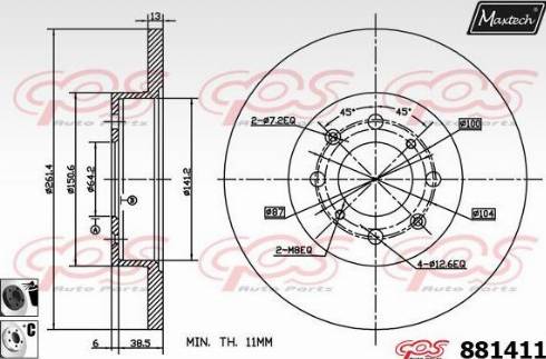 Maxtech 881411.6060 - Discofreno autozon.pro