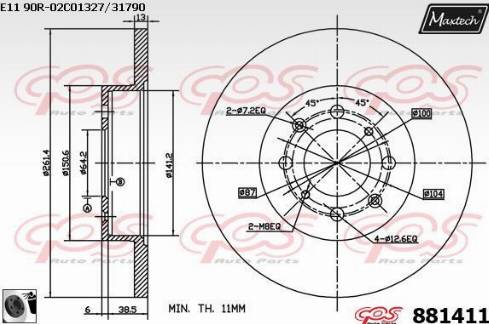 Maxtech 881411.0060 - Discofreno autozon.pro