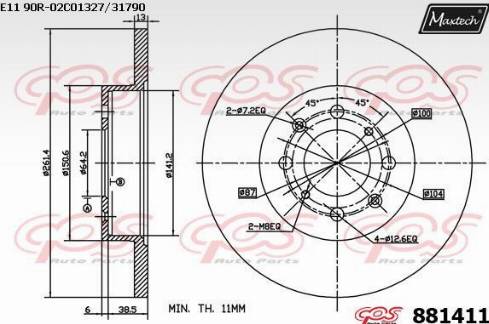 Maxtech 881411.0000 - Discofreno autozon.pro