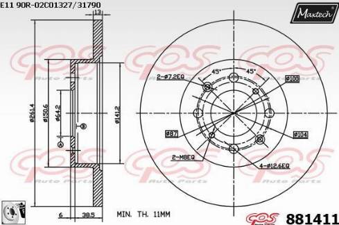 Maxtech 881411.0080 - Discofreno autozon.pro