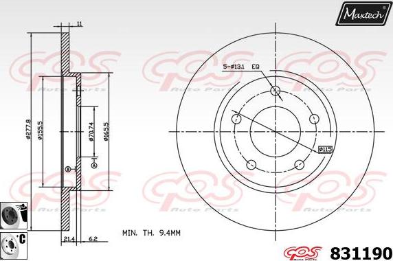 Maxtech 881411 - Discofreno autozon.pro