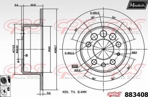 Maxtech 883408.6060 - Discofreno autozon.pro