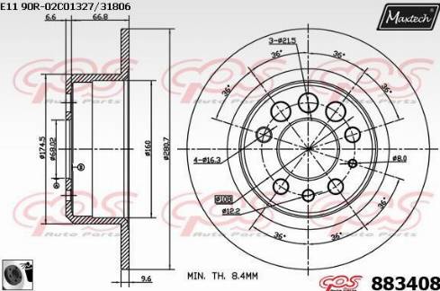 Maxtech 883408.0060 - Discofreno autozon.pro