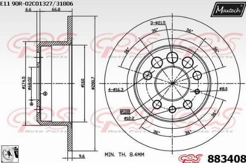 Maxtech 883408.0080 - Discofreno autozon.pro