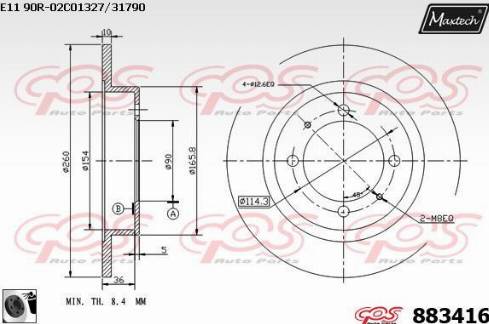 Maxtech 883416.0060 - Discofreno autozon.pro