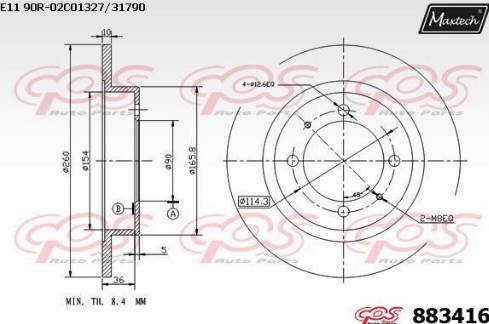 Maxtech 883416.0000 - Discofreno autozon.pro