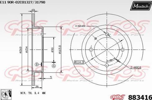 Maxtech 883416.0080 - Discofreno autozon.pro