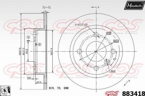 Maxtech 883418.0080 - Discofreno autozon.pro