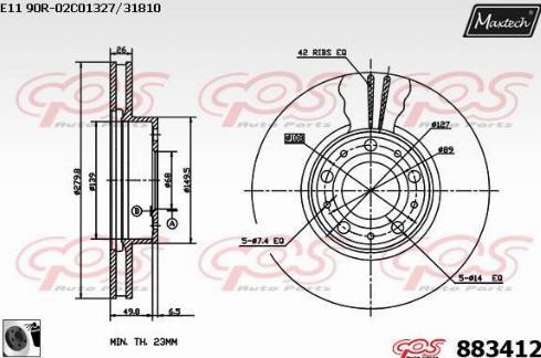 Maxtech 883412.0060 - Discofreno autozon.pro