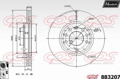 Maxtech 883207.6060 - Discofreno autozon.pro