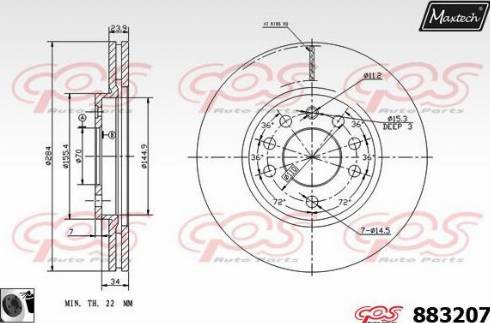 Maxtech 883207.0060 - Discofreno autozon.pro